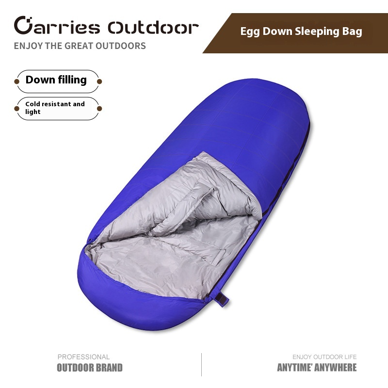 Egg-shaped Down Sleeping Bag Outdoor Autumn And Winter Thickened Single Portable Warm Duck Down Sleeping Bag Travel Dirty Sleeping Bag