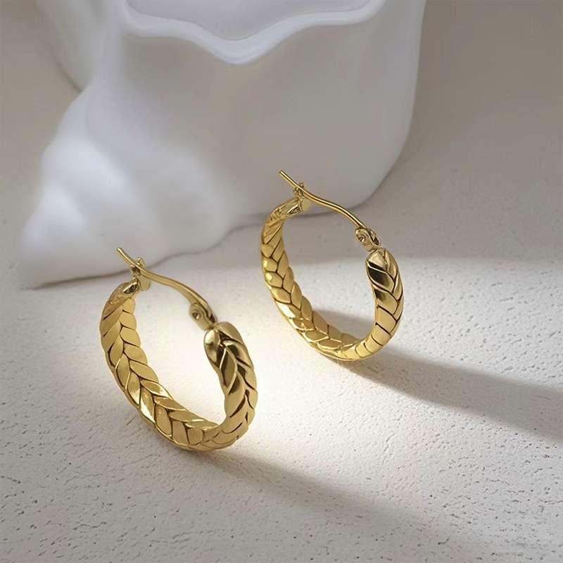 In Stock Wheat Earrings Female Titanium Steel Earrings High Sense Niche Non-fading Earrings