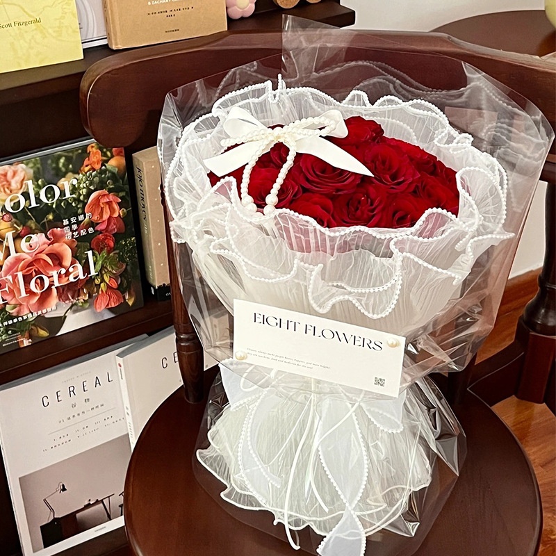 Spray Yarn Pearl Spray Yarn Flower Yarn Bouquet Packaging Yarn Mesh Yarn Flower Flower Packaging Accessories Decorative Materials