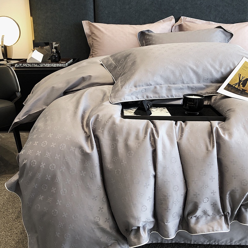 Nordic Satin100-thread Count Cotton Jacquard Four-piece Set Plain Long-staple Cotton Quilt Cover Sheets