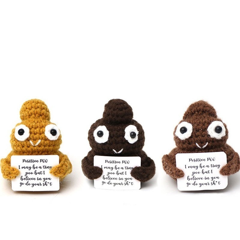 Explosions Handmade Wool Knitted Poo Cartoon Doll Bee Flower Pot Finished Woven Dinosaur