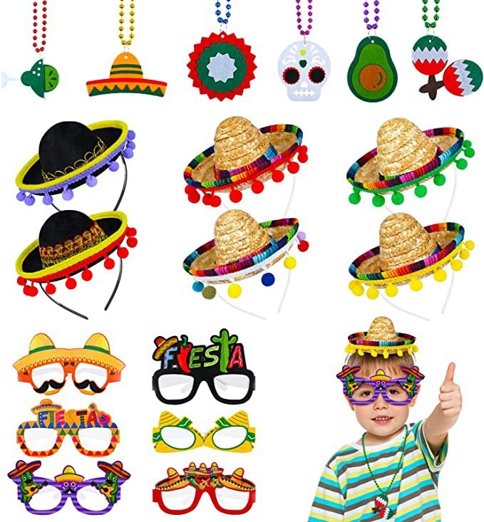 Pet Mexican Straw Hat Dog Wide Brim Hat Headdress Hat Toy Hat Hairpin Hat Mini Hat