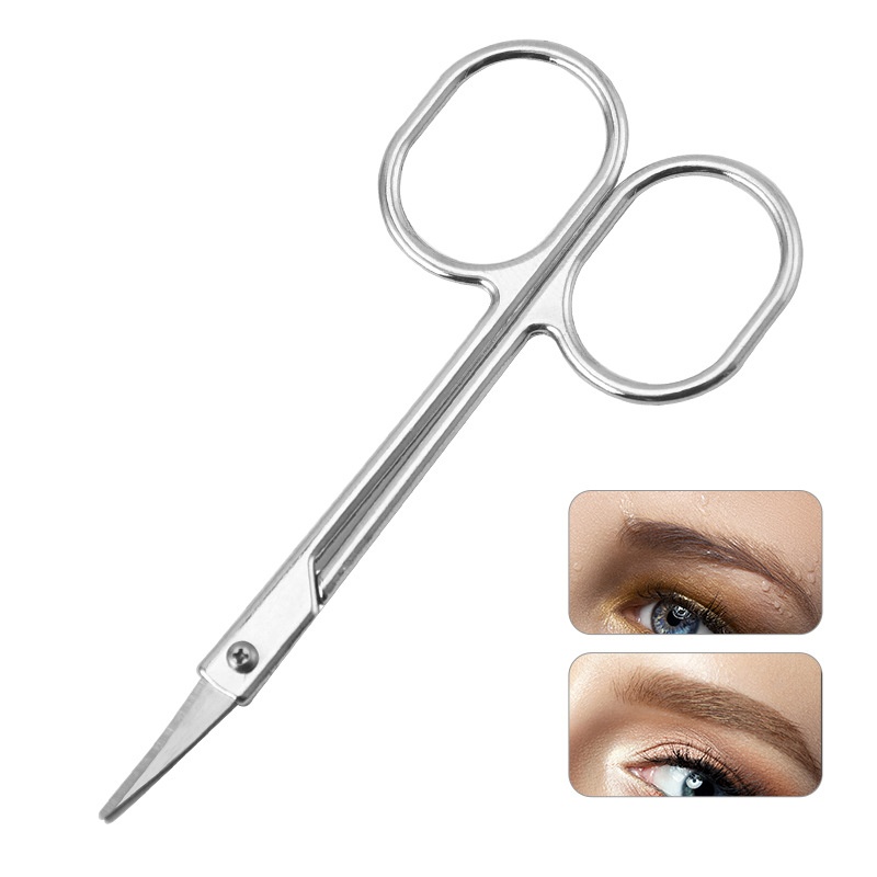 SStainless Steel Electroplated Eyebrow Scissors Nose Hair Trimming Eyebrow Tools Makeup Beauty Scissors Eyebrow Trimming Small Scissors
