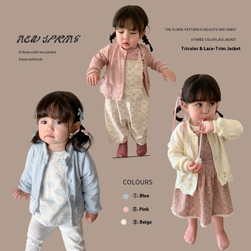 Weimu Children's Clothing Girls'Jacket Spring Children's Korean Version Cardigan Top Baby Clothes Baby Children's Clothing