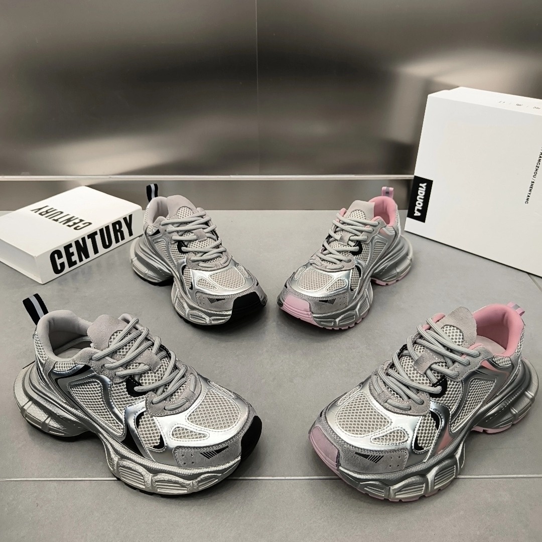 Silver Heavy Industry Dad Shoes Women Thick-soled Sports Shoes Women's Lightweight Casual Shoes Net Celebrity Street Women's Single Shoes