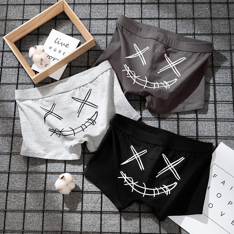 Men's Underwear Pure Cotton Boxer Briefs Autumn Breathable Youth Cartoon Cute Boxer Briefsy Shorts