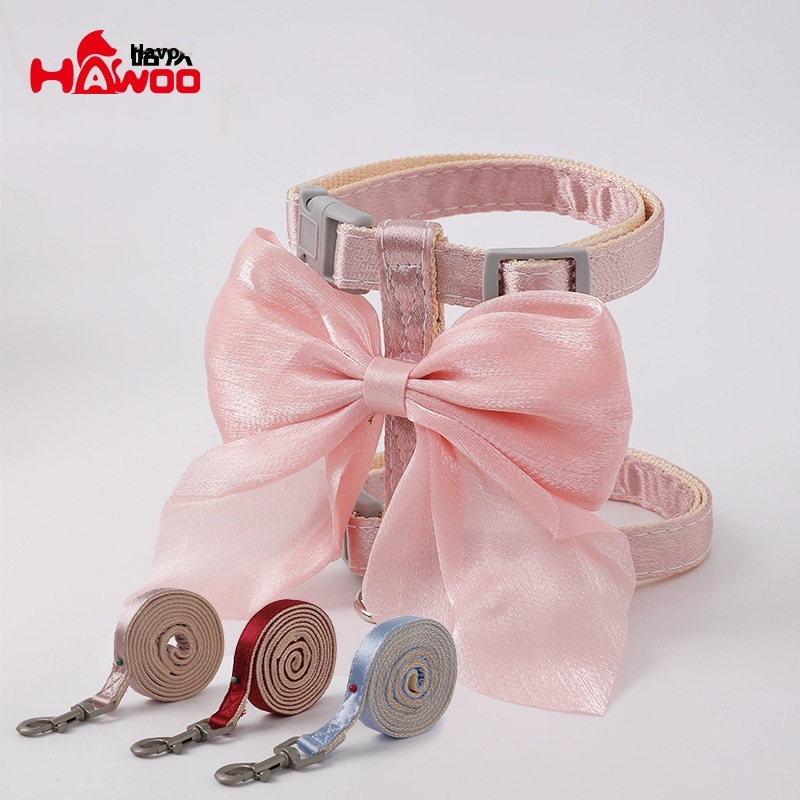 Arrival Bright Silk Big Bow Cat I-shaped Traction Rope Adjustable Cat Cat Rope Anti-nylon Chest Strap