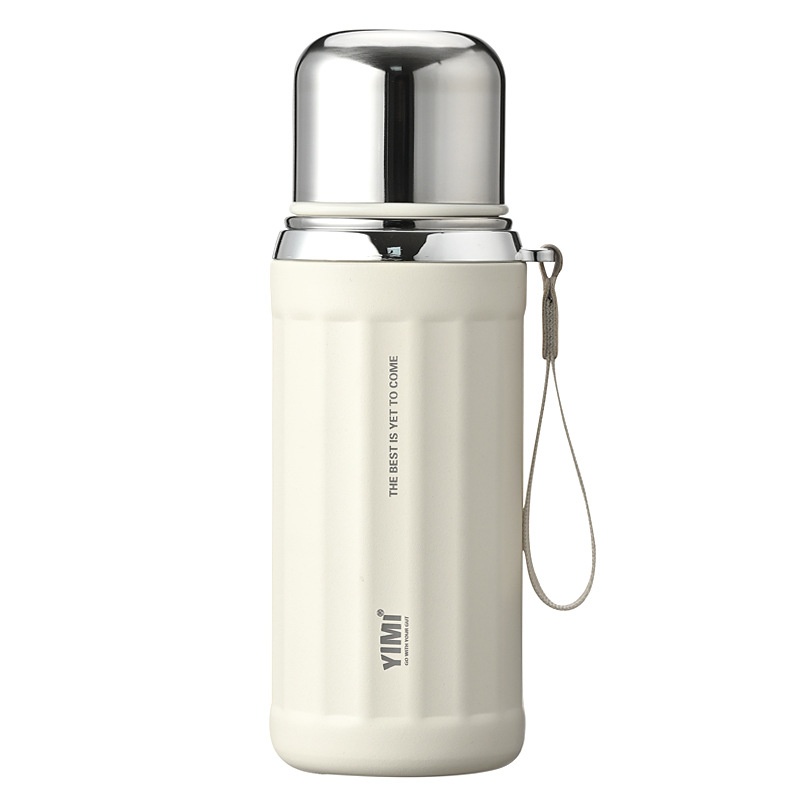 Exclusive 316 Stainless Steel Thermos Cup Large Capacity Portable Rope Vacuum Sports Water Bottle All Steel Lid Sling Water Cup