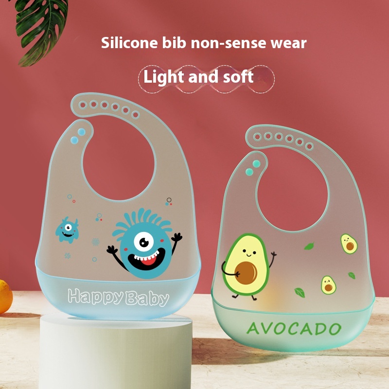 Baby Three-dimensional Food Pocket Eating Silicone Bib Waterproof Summer Children's Bib Feeding Children's Saliva Pocket Washable