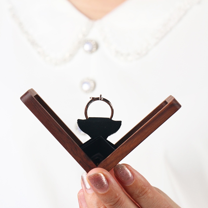 Creative Ring Box Wooden Ring Box Ring Storage Box Proposal Engagement Wedding Holiday Love Gift