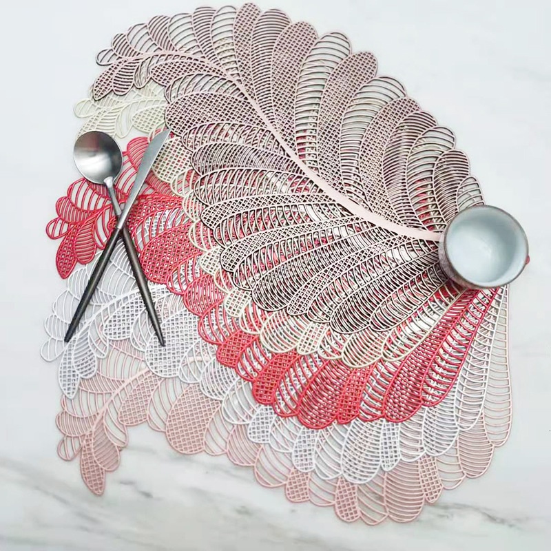 SHollow Pvculation Pad Simple Nordic Style Hotel Placemat Floral Shape Color Table Mat