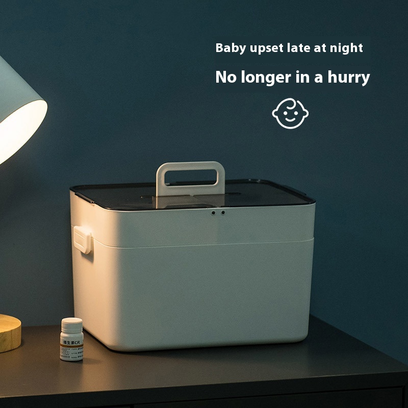 Large Medicine Box Double-layer Household Plastic Partition First Aid Box Simple Large Capacity Storage Dust-proof And Moisture-proof Durable