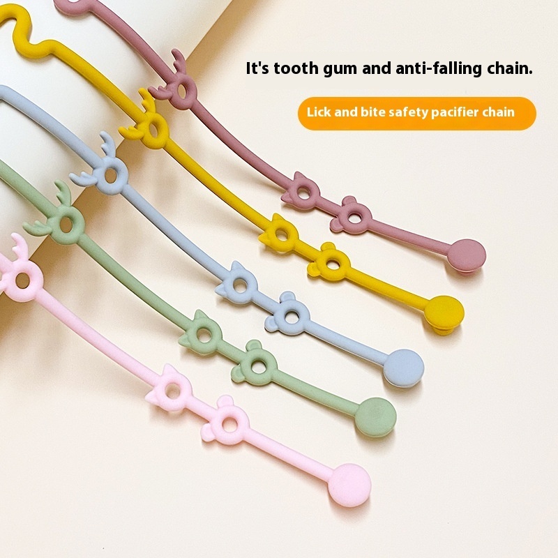 Children's Toys Anti-lost Rope Chain Food Grade Baby Teether Anti-lost Chain Silicone Pacifier Chain