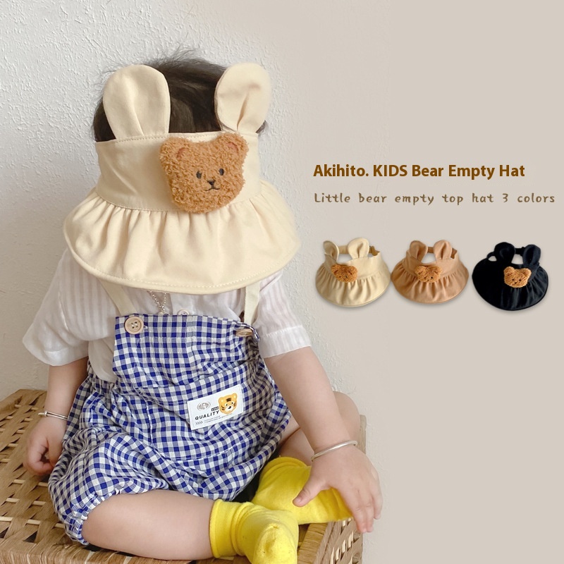 Qiunan Baby Hat Summer Korean Style Fashion Boys And Girls Empty Top Big Brim Sun Hat Children's Sun Hat