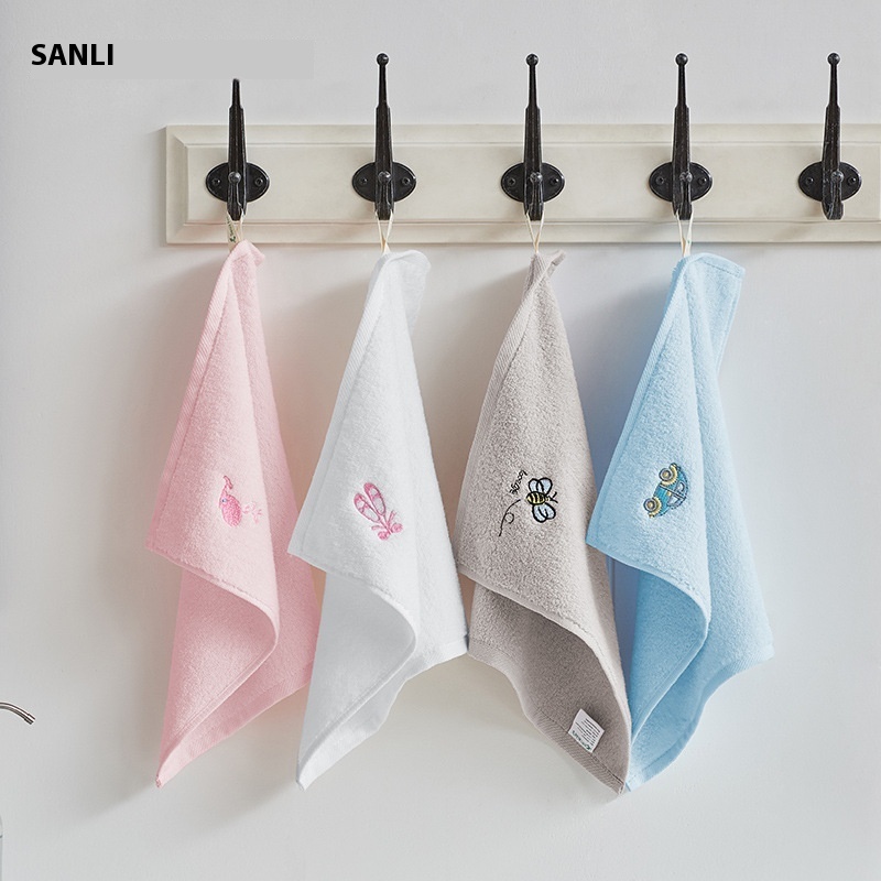 Sanli Towel Pure Cotton Small Square Towel Embroidered Small Square Towel Children's Face Towel Untwisted Pure Cotton Towel Gift