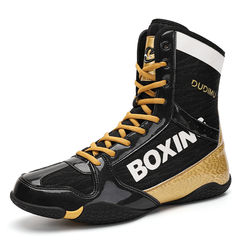 Professional Boxing Shoes Sports Comprehensive Training Shoes Gym Indoor Squat Men's High Top Boxing Shoes Fighting Wrestling Shoes