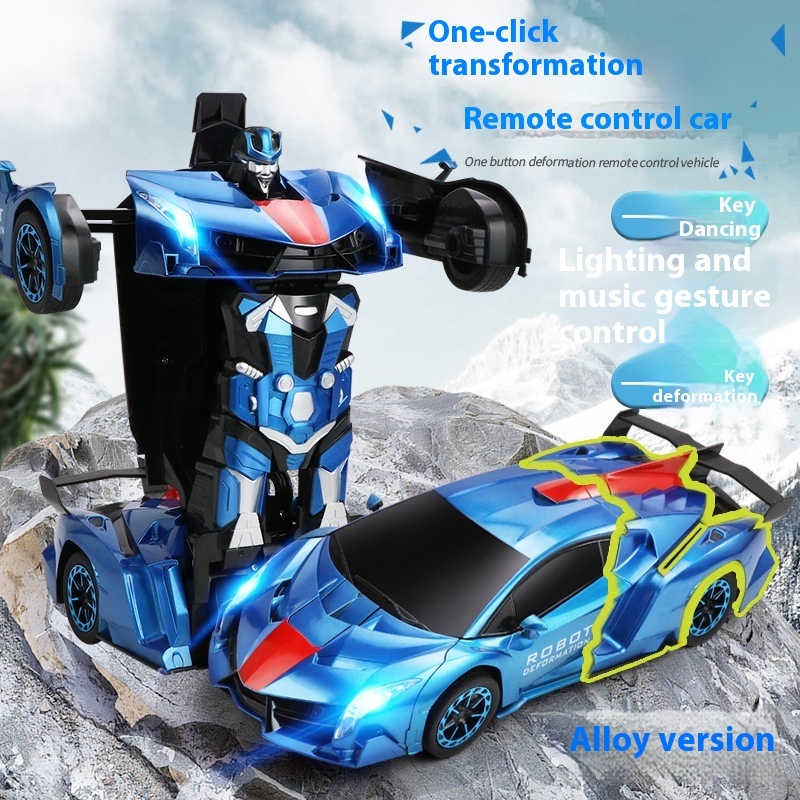 Alloy Deformation Car King Kong Robot Rechargeable Racing Children Remote Control Toy Car Boy 2.4g