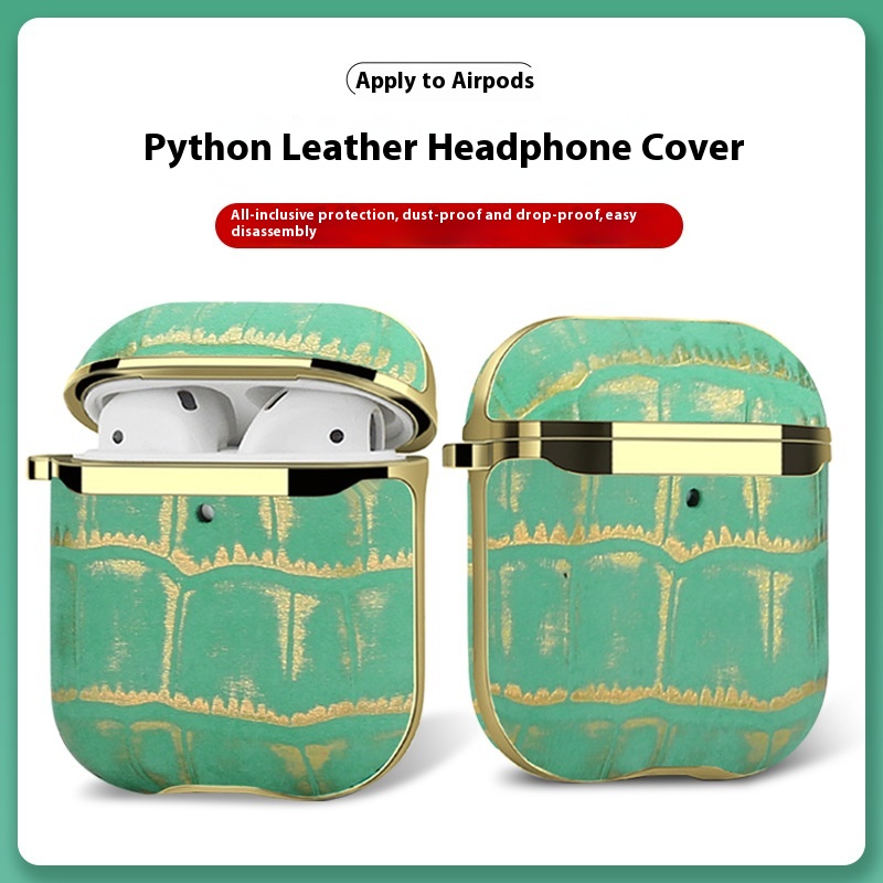 Suitable For Air Podspro Headphone Case, Apple Leather Headphone Case, Crocodile Leather Pattern Bluetooth Headphone Apple Protective Case