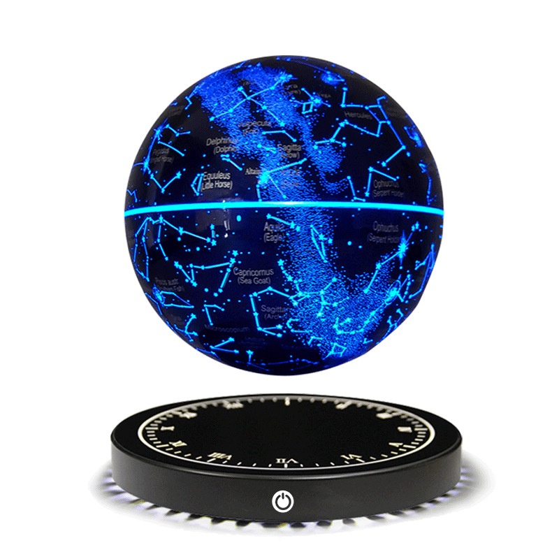 6 Inch Black Technology Magnetic Levitation Starlight Ball Internet Popular Creative Home Decoration Light Luxury Gift Bedroom Nightlight