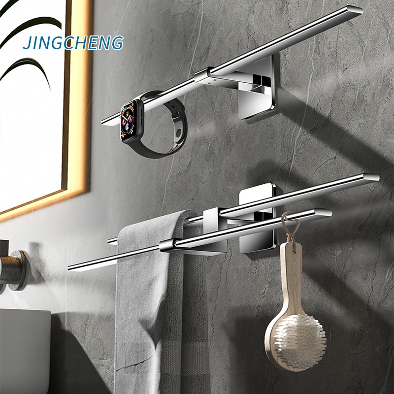 Towel Bar Special Stainless Steel Double Rod Towel Bar Towel Hanger Bathroom Storage Rack Nail-free Towel Rack