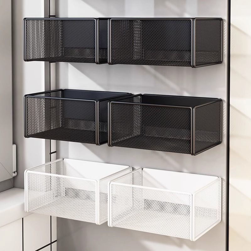 Kitchen Refrigerator Side Storage Magnetic Storage Rack Shelf Side Gap Hanging Basket Without Drilling