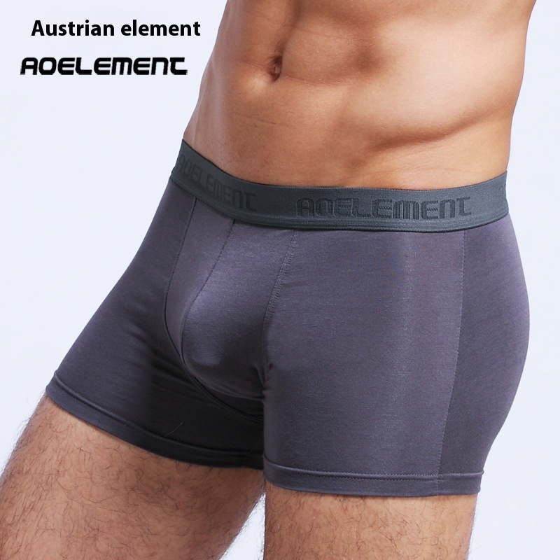 Aoyuan Modal U-convex Men's Underwear Mid-waist Boxer Briefs Sweat-absorbent Men's Breathable Sexy Four-corner Bottoms