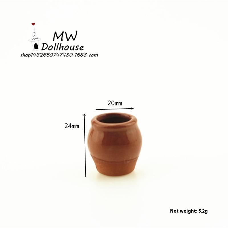 52 DOLLHOUSEMiniature Food Play Scene Model Dollhouse Accessories Mini Ceramic Flower Pot C5026