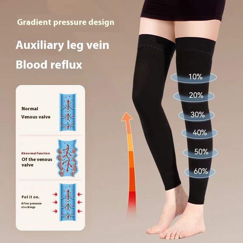 Haishi Hainuo Medical Elastic Socks Medical Men's And Women's Mid-Tube Long-Tube Leg Guards Open-Toe Elastic Varicose Ve Socks