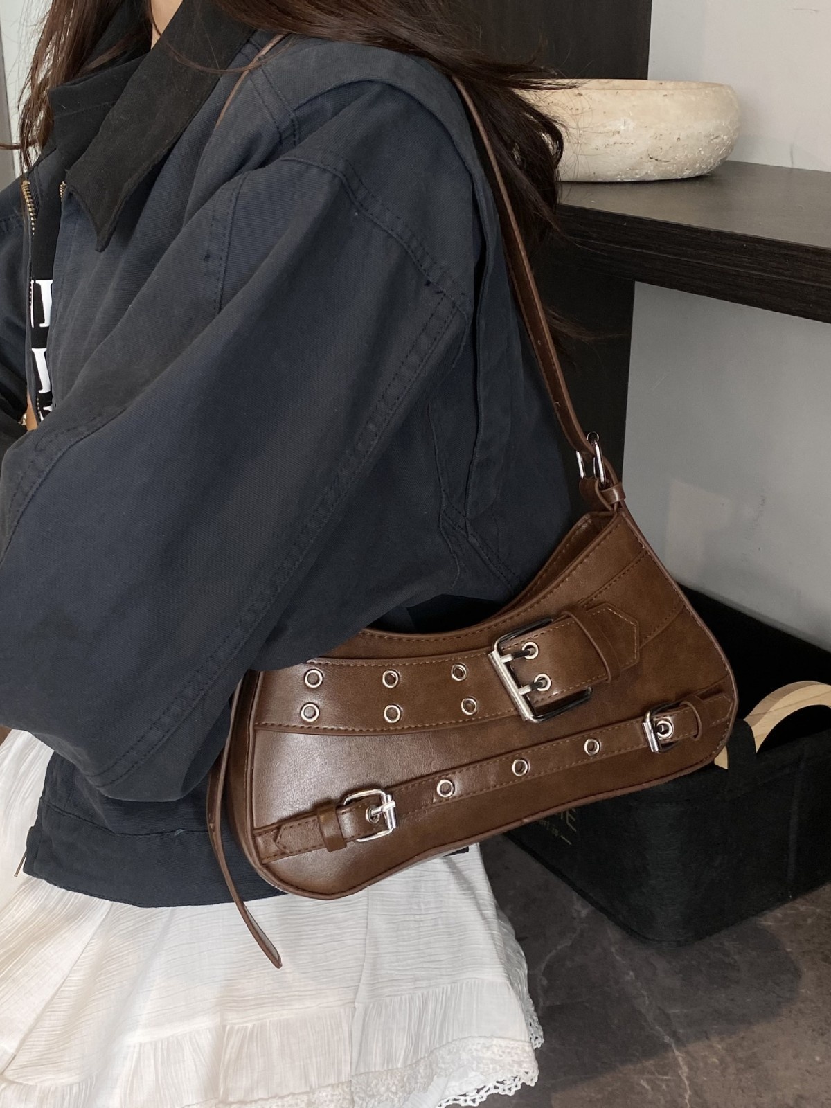 High-end Fashion Underarm Bag Women's Korean Autumn And Winter PU Casual Niche Design Women's Bag Bags
