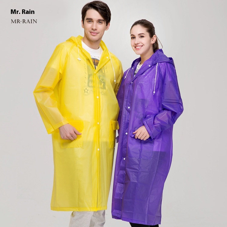 Mr.Yu Thickened EVAOutdoor Adult Raincoat One-piece Raincoat Hiking Raincoat Rain Gear