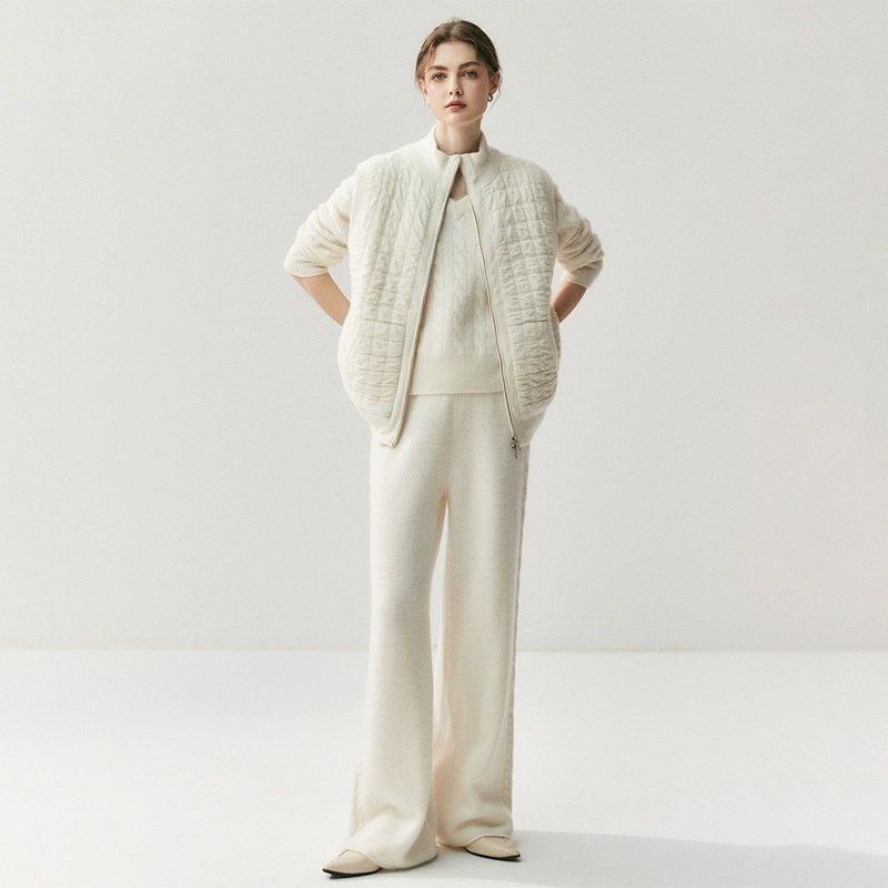 Cashmere Sweater Texture Thickened Cashmere Vest Cotton Coat Double Layer Knitted Cardigan