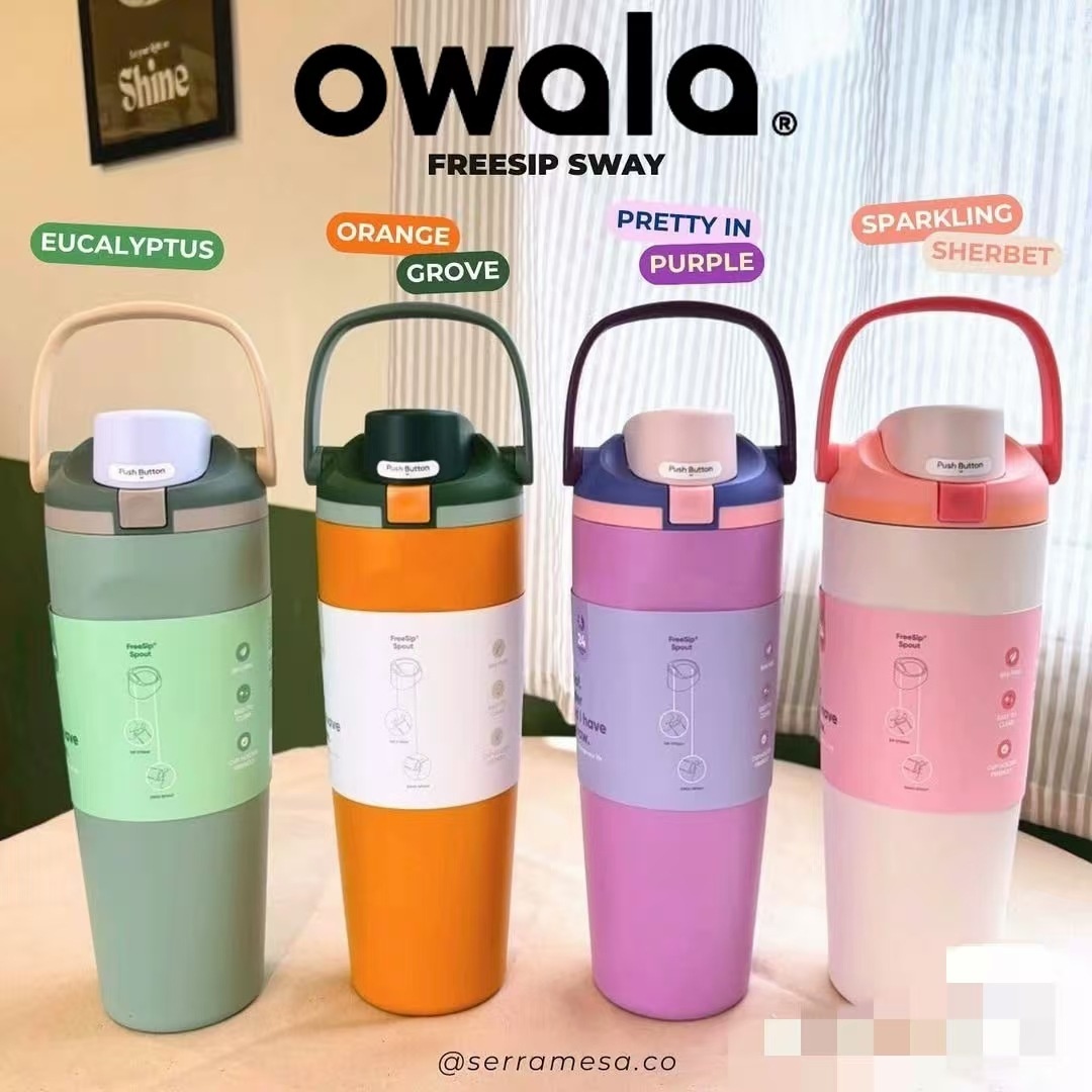 Owala 30OZ Portable Outdoor Model With Elastic Strap And Locking Buckle, 304 Stainless Steel