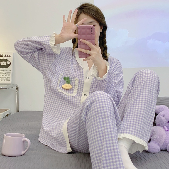 Maternity Pajamas Spring And Autumn Thin Confinement Clothes Spring And Autumn Pure Cotton Sweat-absorbent Postpartum Summer Pregnancy And Lactation Feeding Clothes