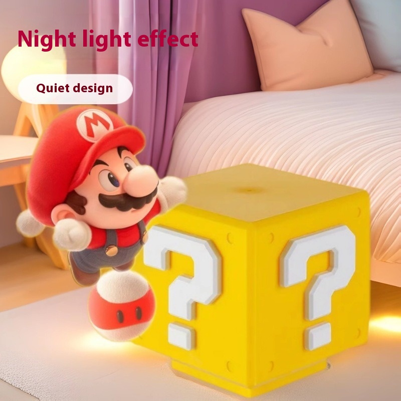 Specially Designed For Press Question Mark Night Light Game Theme Brick Ornaments Creative Desktop Tant Night Light