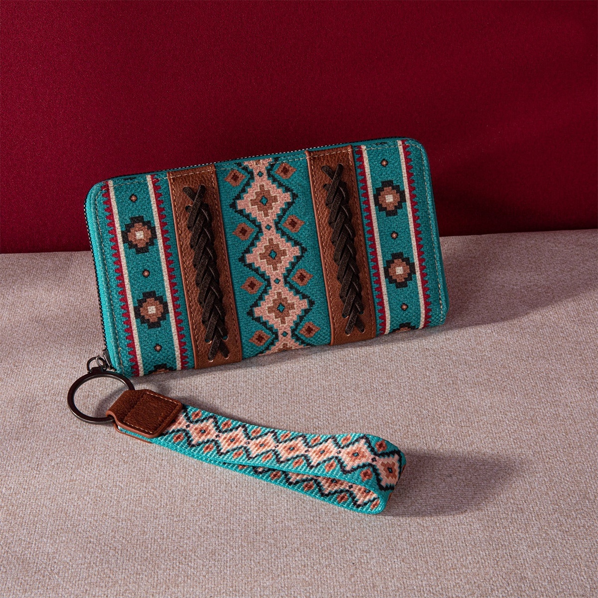 Retro Cotton And Linen Print Bohemian Style Ladies Hand-held Wallet Card Holder