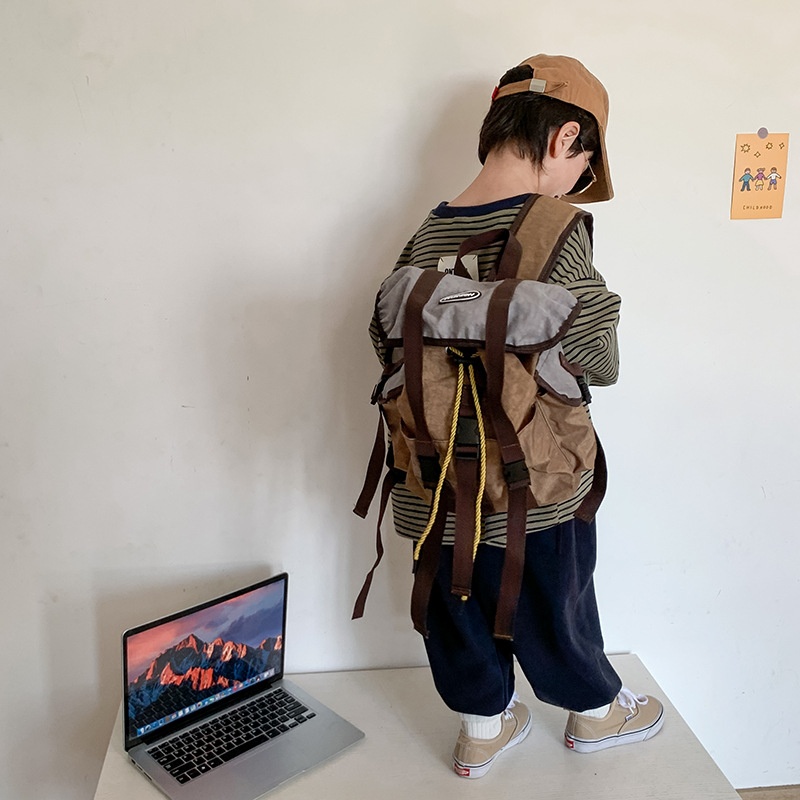 Korean Kindergarten Backpack-Stylish Color-Blocked Large Capacity Lightweight Children's School Bag For Boys And Girls,Toddler Travel Backpack