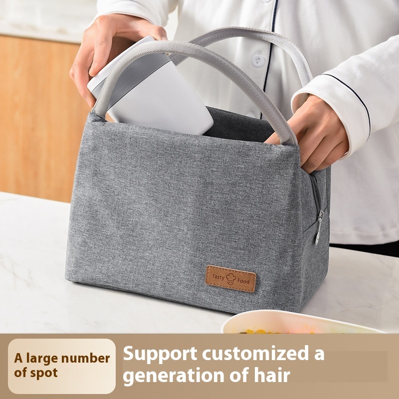 Packed Lunch Cooler Bag Hand-held Portable Work Lunch Bag Aluminum Film Thickened Picnic Bag Portable Lunch Box Bag