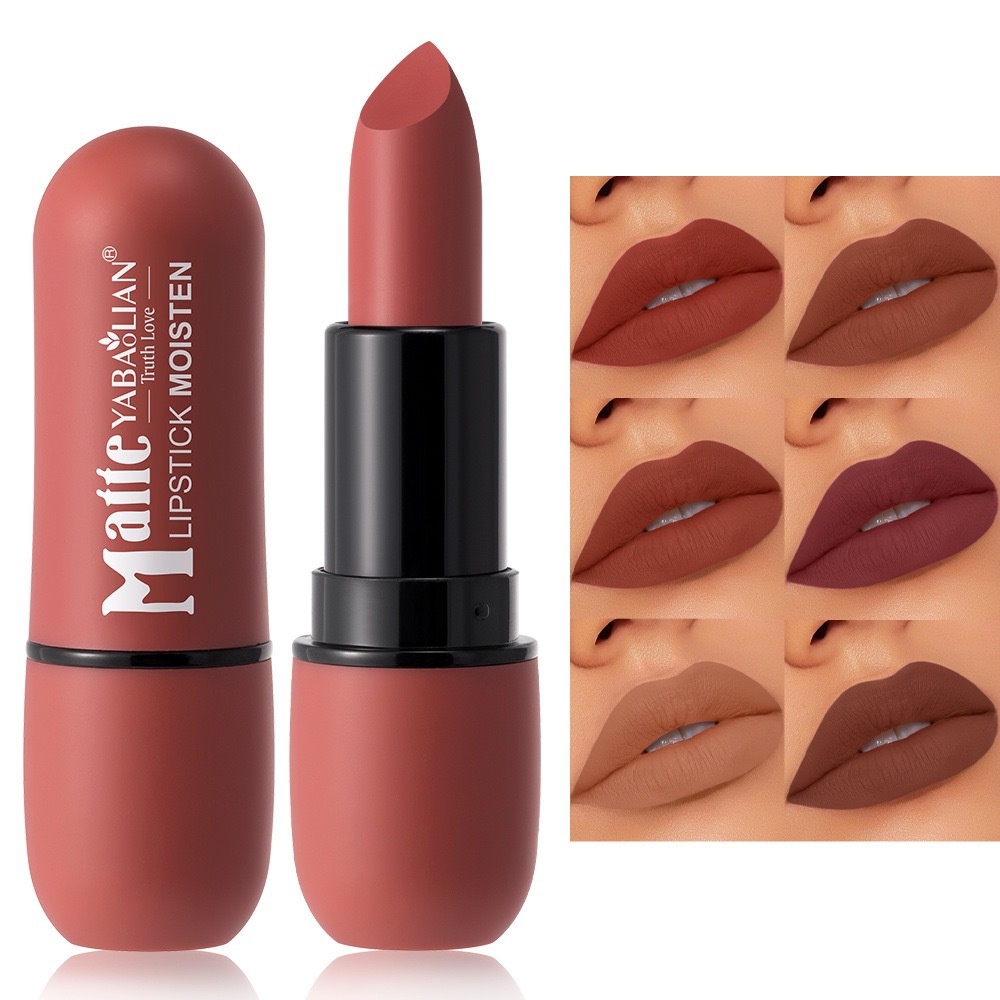 European And American Explosions Matte Fog Face Lipstick Not Stick Cup Not Easy To Fell Waterproof Lipstick Suit Bullet Lipstick Cross Border