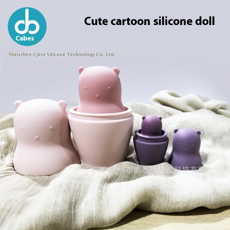 Silicone Nesting Dolls Early Education Educational Toys Baby Silicone Assembly Nesting Dolls Toys Children's Stacking Fun Toys