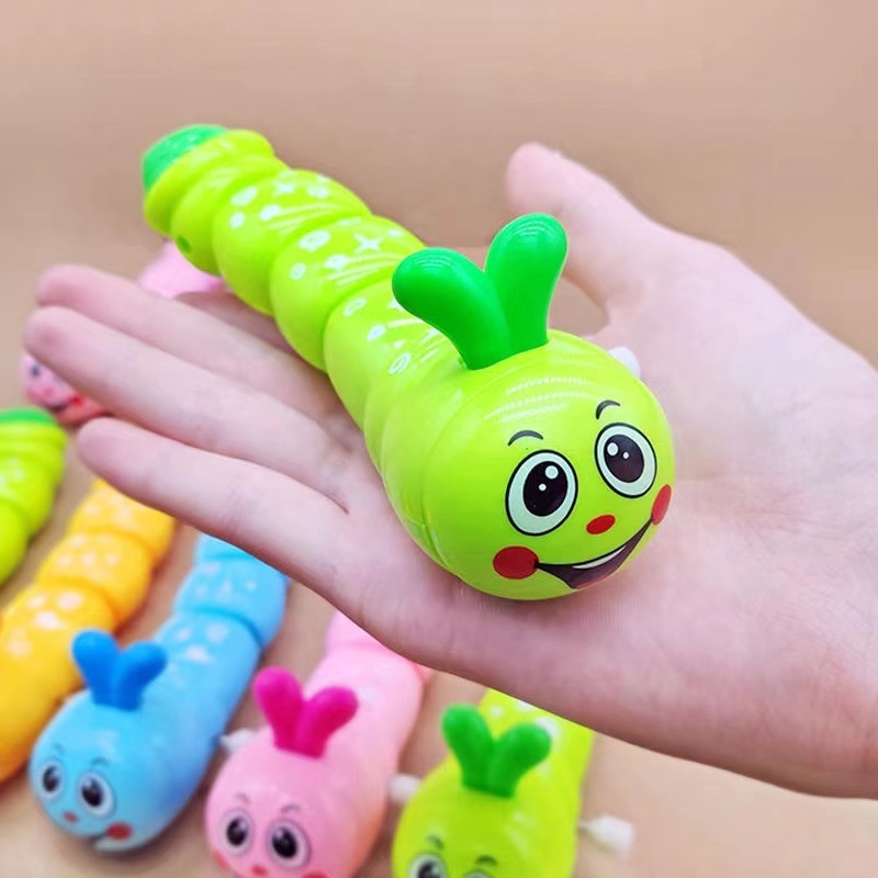 Clockwork Caterpillar Toy For Infants And Toddlers Cartoon Cute Simulation Animal Stall Children's Toy That Can Run On A Wind Up
