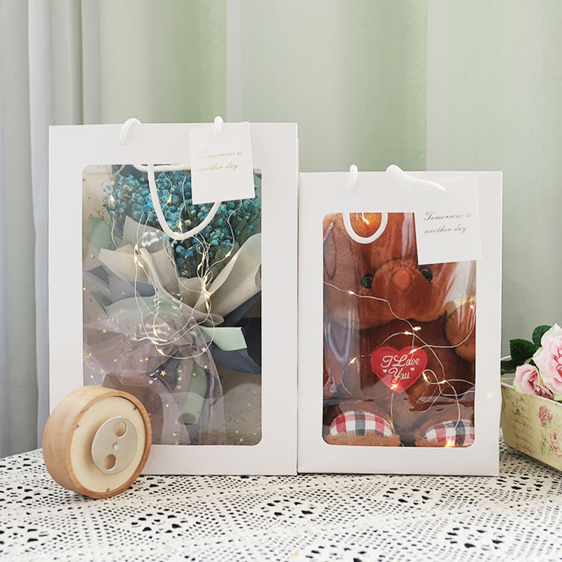 Mother's Day Transparent Toy Handbag Flower Bag Floral Packaging Bag Packaging Box Gift Packaging Bag Window Bag