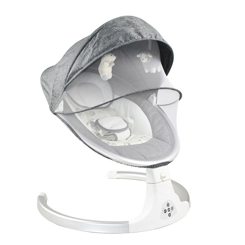 Baby Electric Rocking Chairborn Baby Sleeping Basket Automatic Rocking Chair Foldable Baby Coaxing Sleep Smart Bed