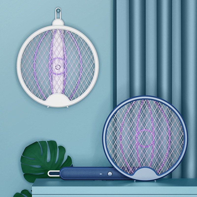 Two-in-one Folding Electric Mosquito Swatter With Hanging Lithium Battery KCOutdoor Household Rechargeable Mosquito Killer Lamp