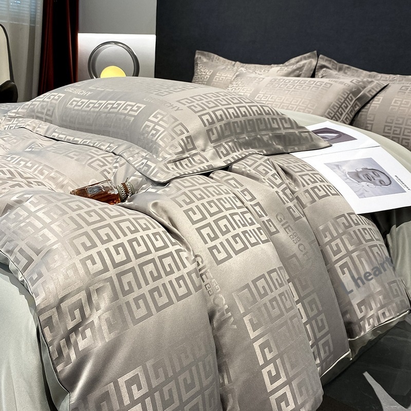 Four Piece Satin Jacquard Washed Silk Ice Silk Quilt Cover