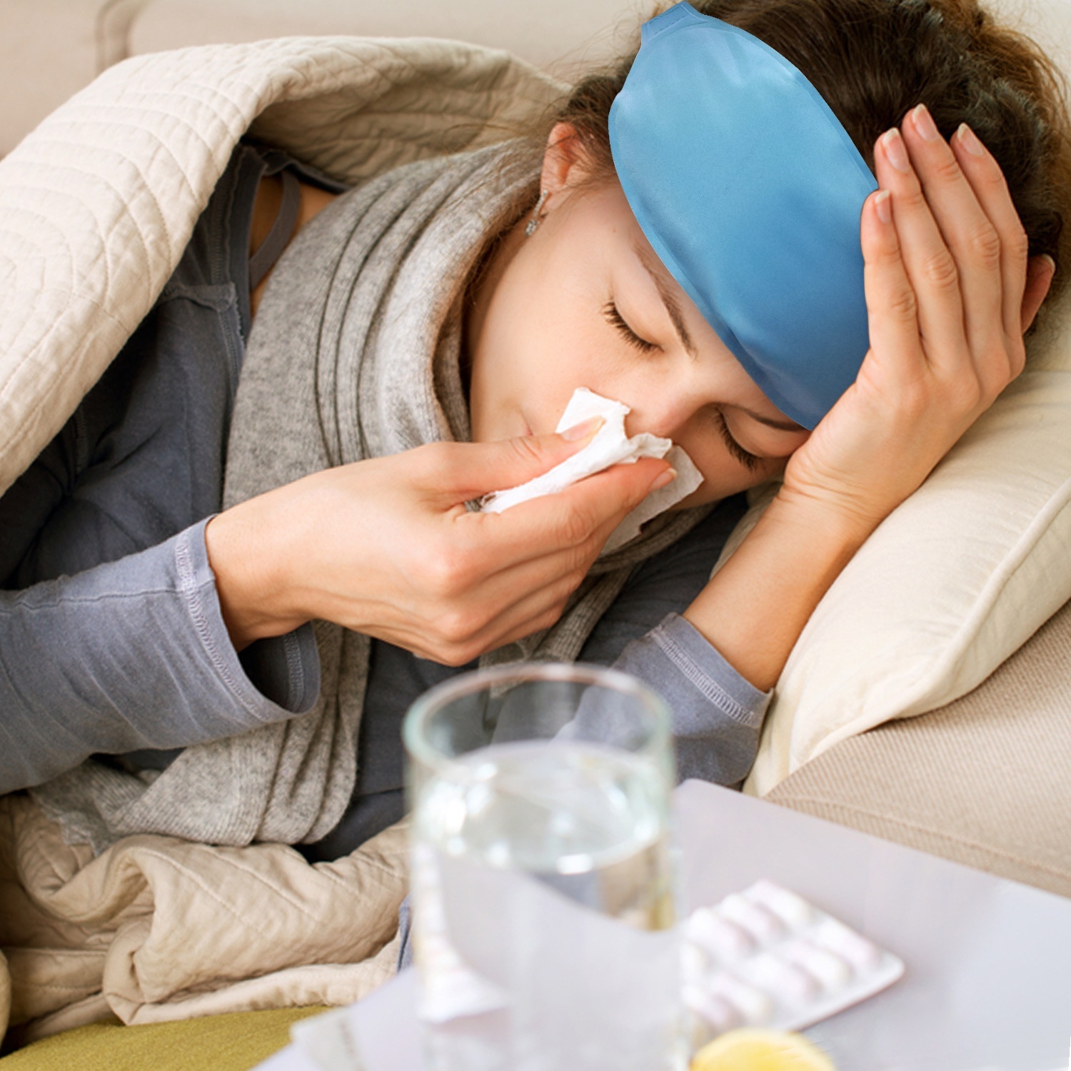 Ice Cold Pack Nylon Ice Eye Mask Ice Pack Cold Compress Reusable Cooling Gel