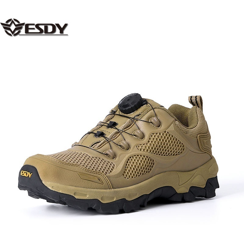 ESDYOutdoor Knob Buckle Lace-up Hiking Shoes Hiking Shoes Training Tactical Boots C206