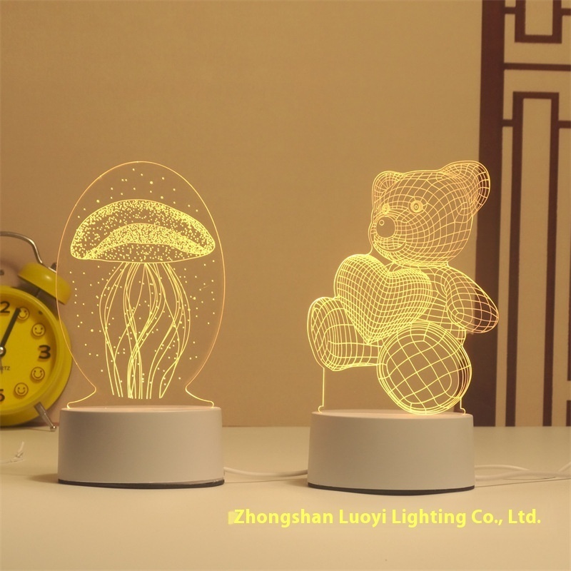Touch Usb3D Night Light Led Kidsren's Atmosphere Lamp Table Lamp Acrylic Creative Style
