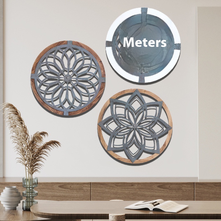 Round Wall Art Wooden Decorative Wall Seal Wall Hangings Wall Hangings Pattern Home Decorations