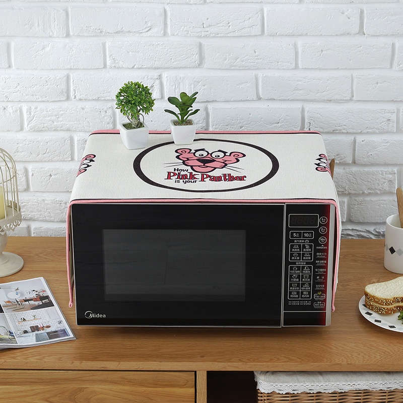 Cute Cartoon Microwave Cover Cloth Kitchen Oven Oil-proof Cover Refrigerator Cover Cloth Single Door Dust-proof Towel Microwave Cover