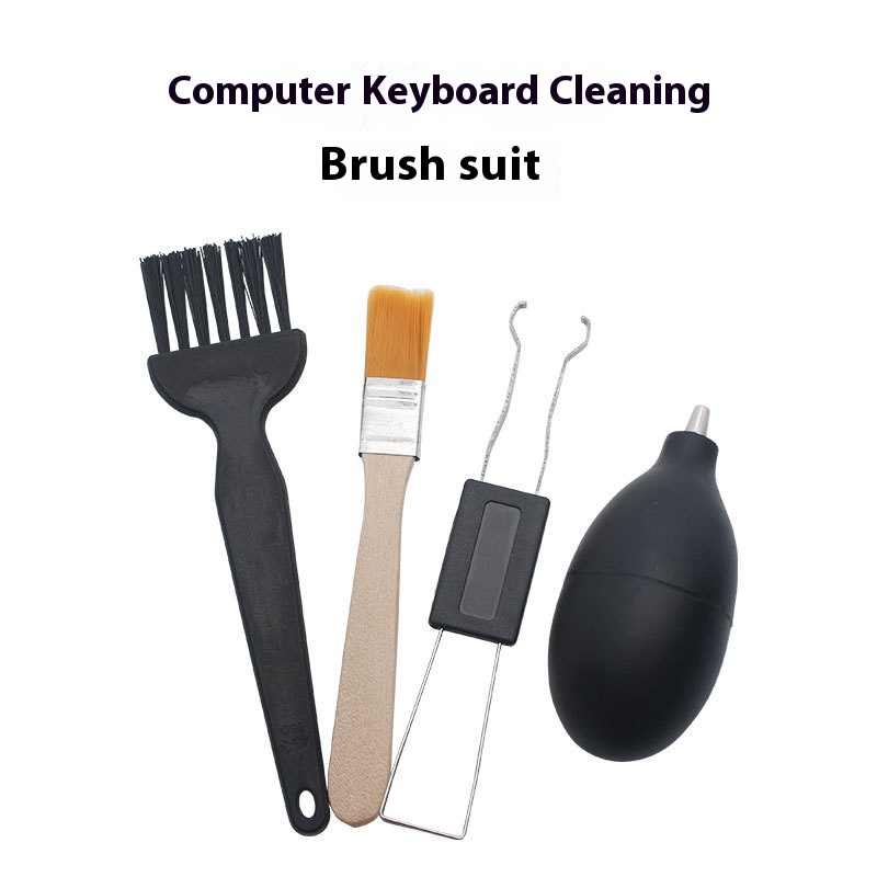 Computer Keyboard Cleaning Brush Set Keyboard Cap Key Puller Small Appliance Dust Removal Brush Dust Blowing Ball4-piece Set